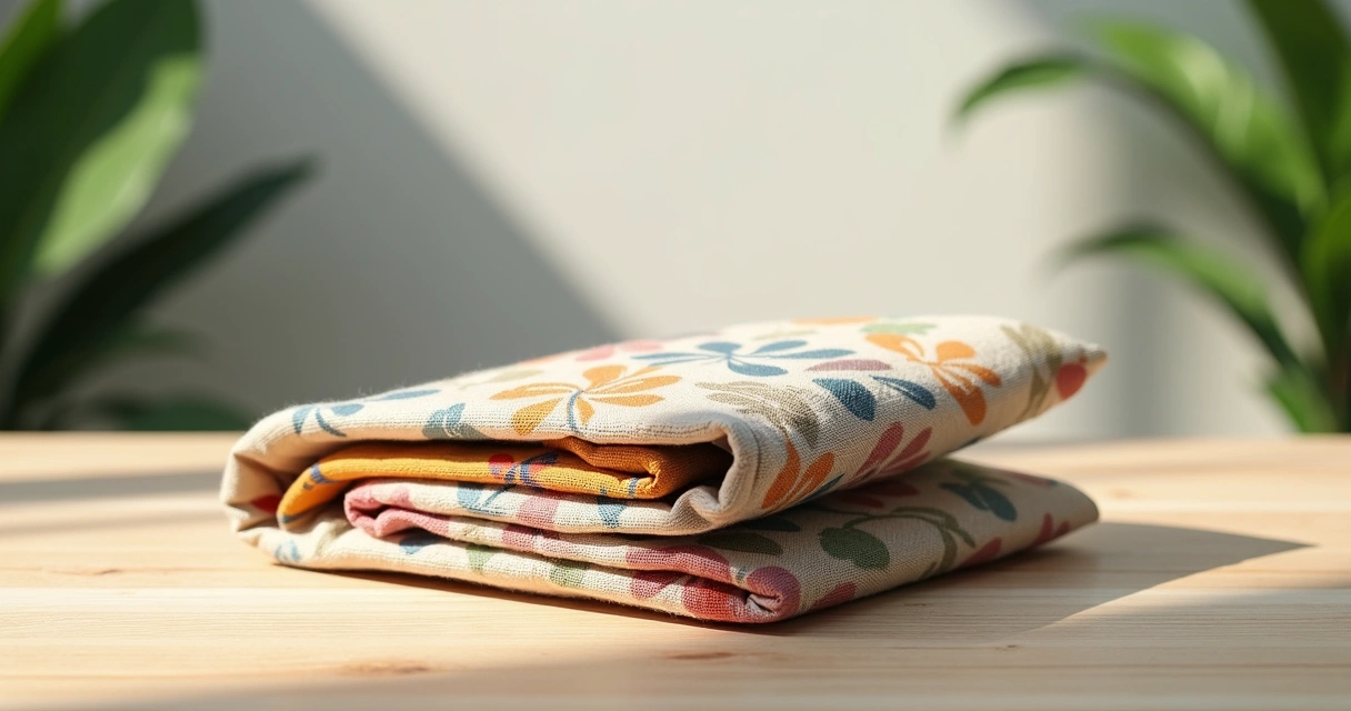 Ecobag carteira personalizada em algodão cru com impressão colorida por técnica DTF sobre mesa de madeira clara