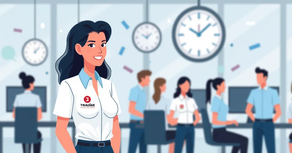 Blusa personalizada feminina com bordado empresarial em ilustração corporativa flat