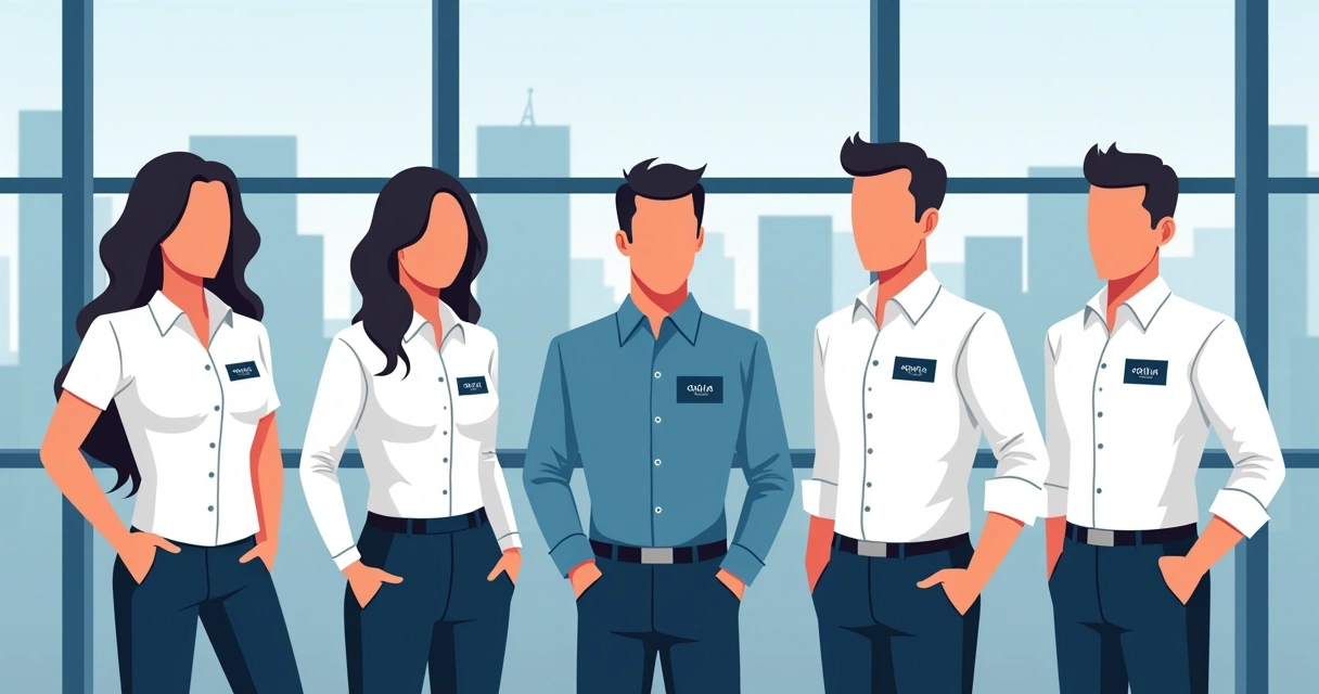 Profissionais usando camisas personalizadas em ambiente corporativo em São Paulo