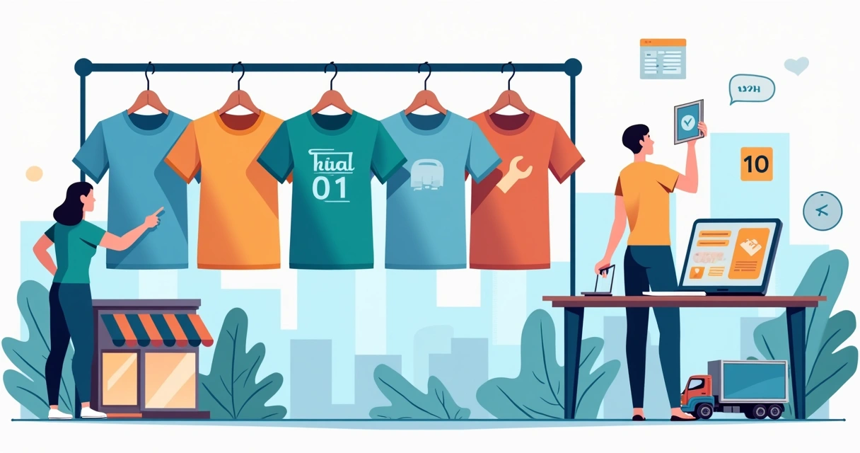 Ilustração de camisas personalizadas para empresas e grupos em São João de Meriti