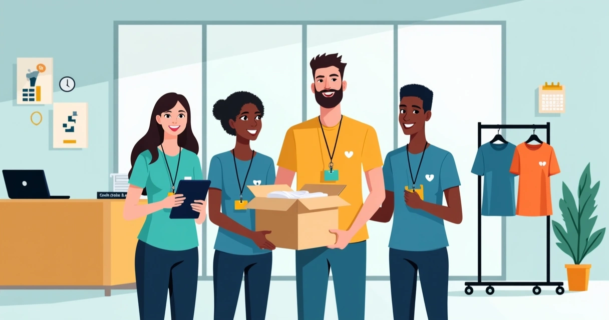 Equipe corporativa usando camisetas personalizadas coloridas em escritório moderno