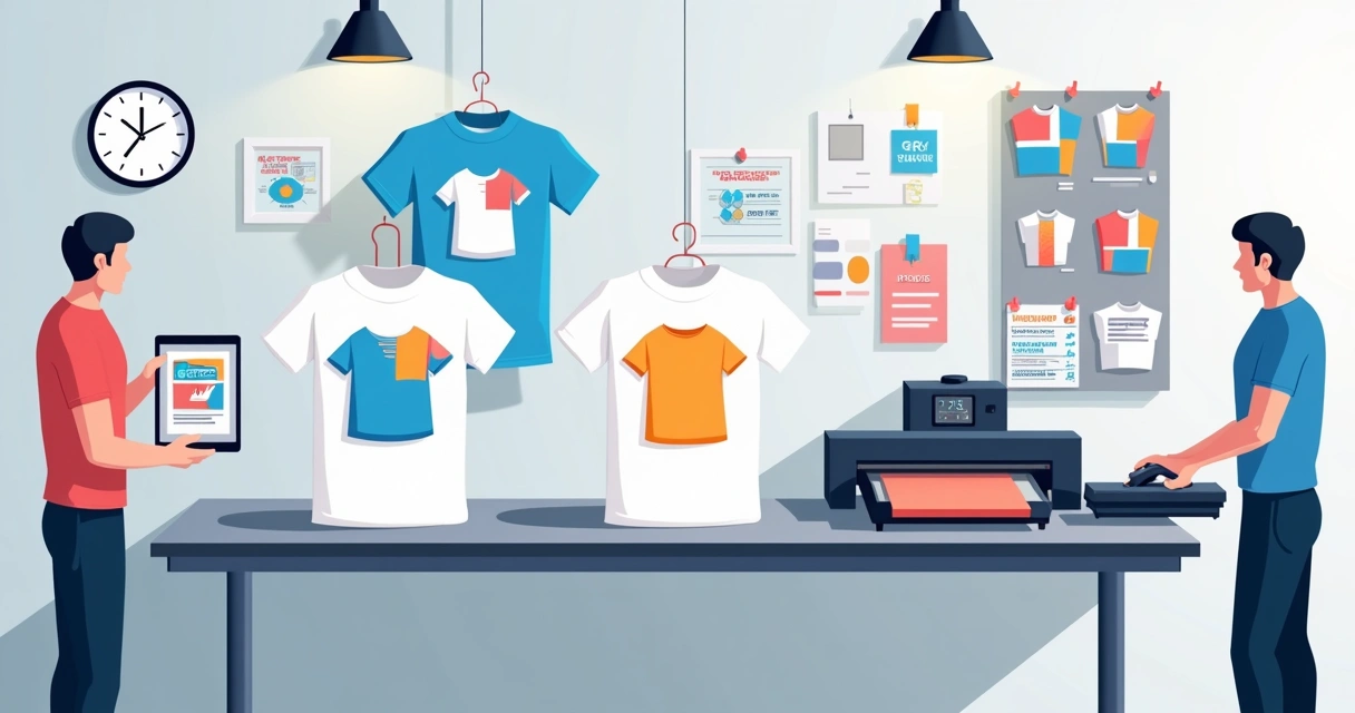 Estação de estamparia de camisetas com produção personalizada rápida