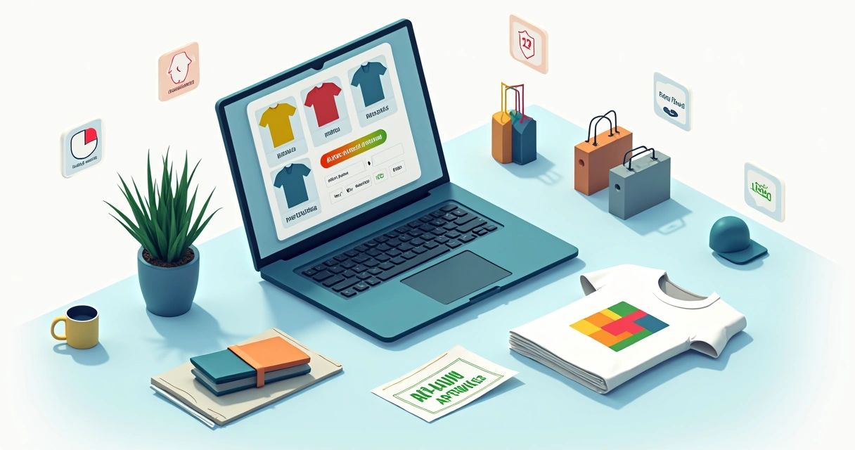 Interface de loja de camisetas personalizadas online com pedido revisado e aprovado