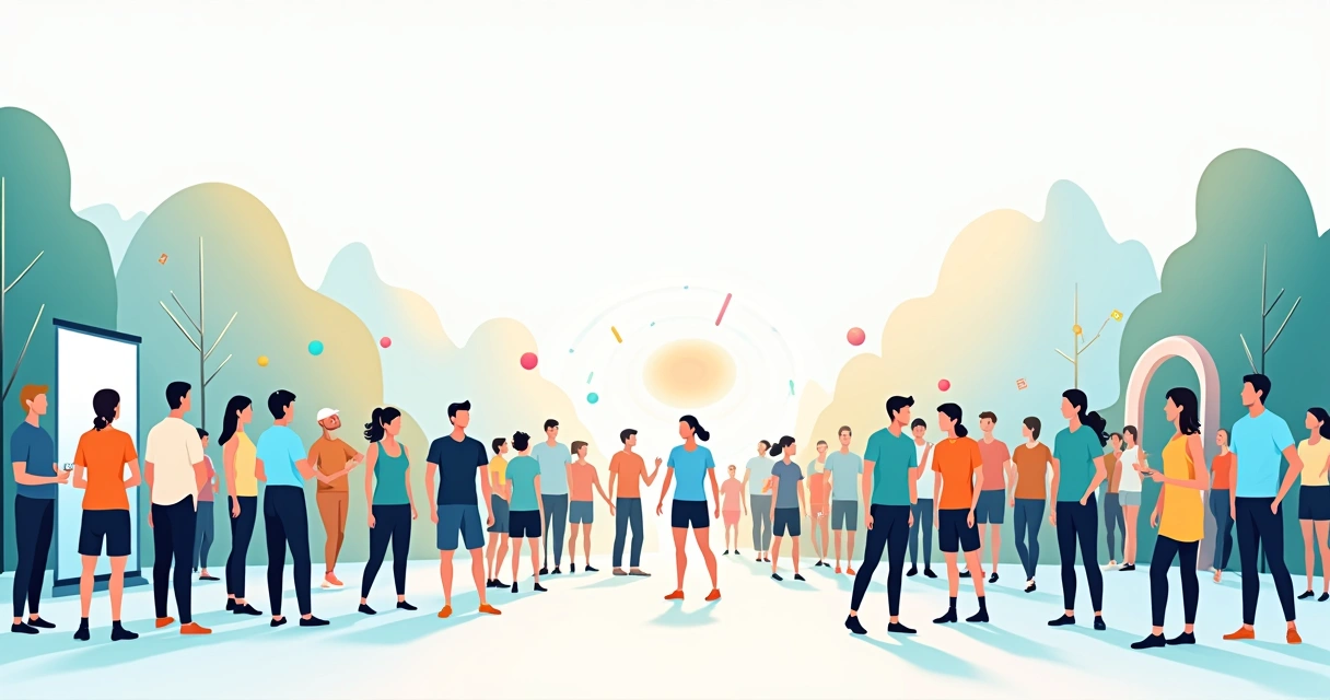 Grupo diverso usando diferentes modelos de camisetas personalizadas em evento integrado