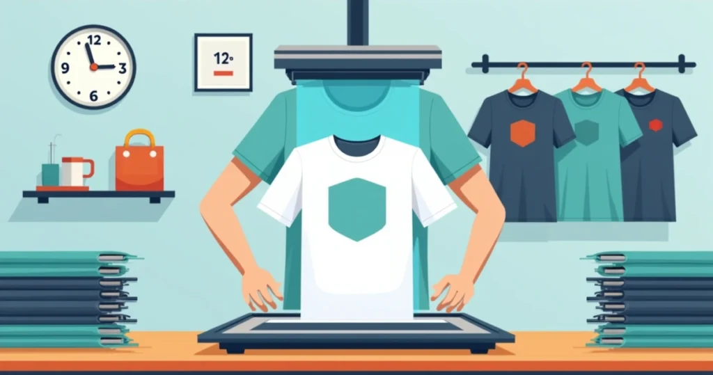 Silk screen em camisetas com impressão rápida em bancada de estúdio