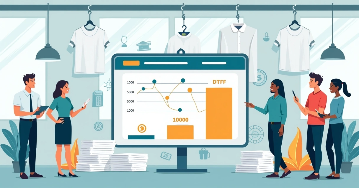 Gráfico de comparação de custos de camisetas personalizadas em grandes quantidades