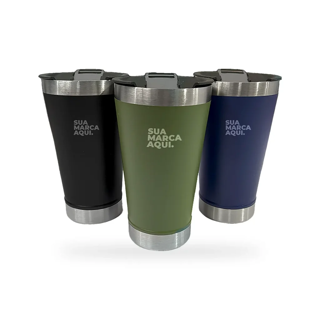 Copo térmico com abridor personalizado 600 ml