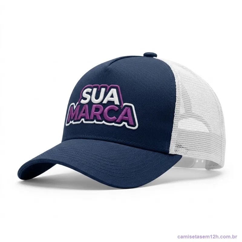 Boné personalizado com aba curva e fechamento ajustável