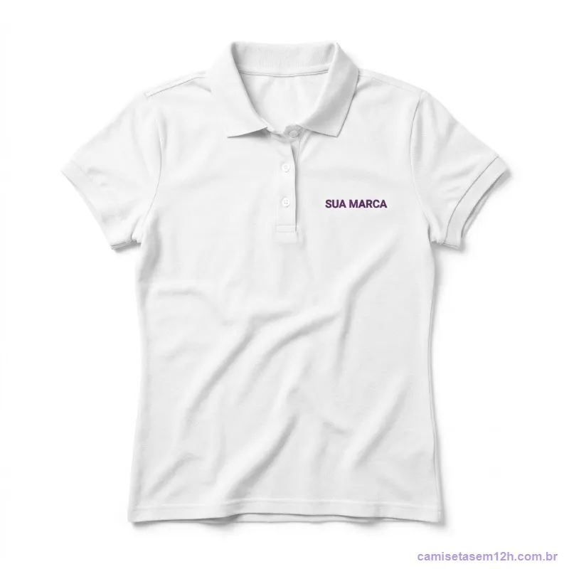 Camisa polo personalizada baby look feminina
