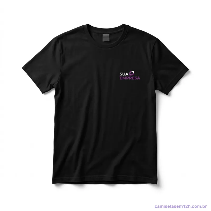 Camiseta personalizada para empresa, uniforme preto com logo no peito