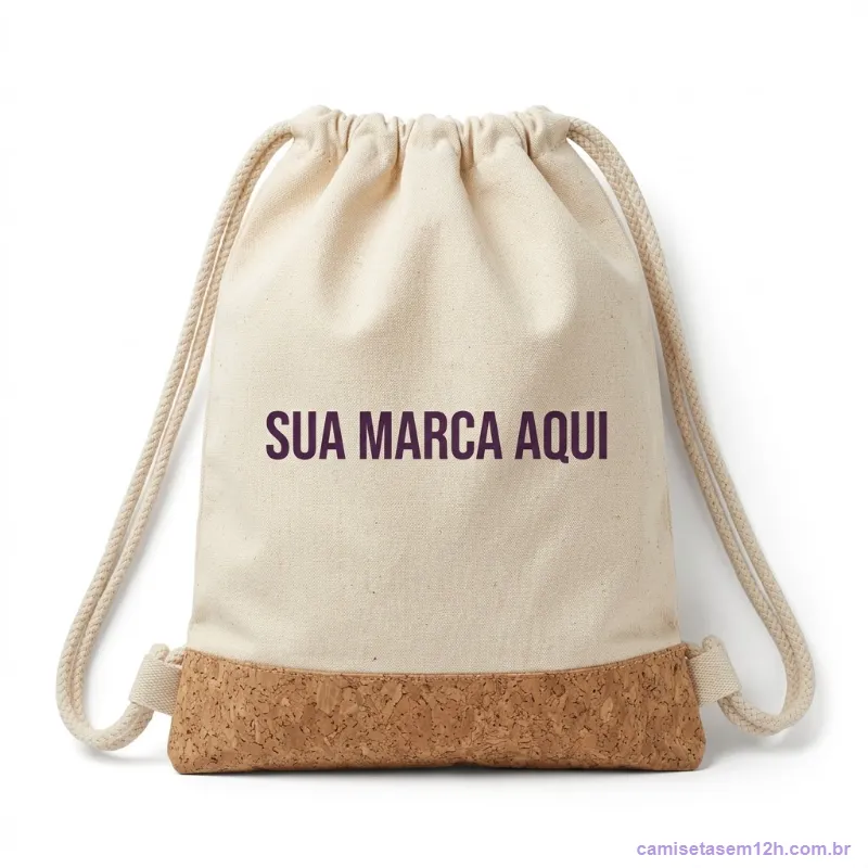 Sacola mochila personalizada em lona de algodão